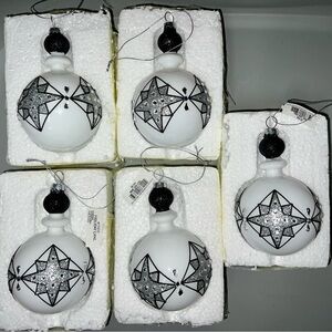 Chic Black and White Holiday Ornaments